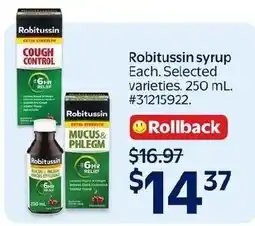 Walmart Robitussin syrup offer