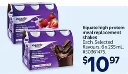 Walmart Equate high protein meal replacement shakes offer