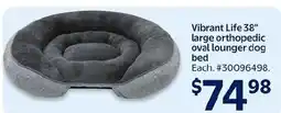 Walmart Vibrant Life 38" large orthopedic oval lounger dog bed offer