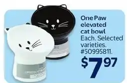 Walmart One Paw elevated cat bowl offer