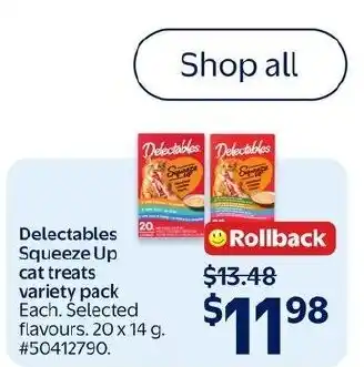 Walmart Delectables squeeze up cat treats offer