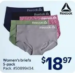Walmart Reebok women's briefs offer