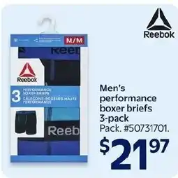 Walmart Reebok men's performance boxer briefs offer