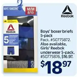 Walmart Reebok boys' boxer briefs offer