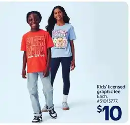 Walmart Kids' licensed graphic tee offer