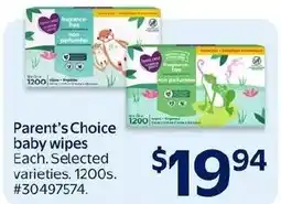 Walmart Parent's Choice baby wipes offer