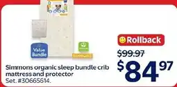 Walmart Simmons organic sleep bundle crib mattress and protector offer