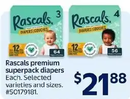 Walmart Rascals premium superpack diapers offer