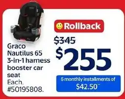 Walmart Graco Nautilus 65 3-in-1 harness booster car seat offer