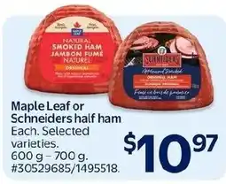 Walmart Maple Leaf or Schneider's half ham offer