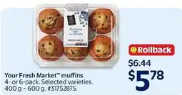 Walmart Your Fresh Market muffins offer