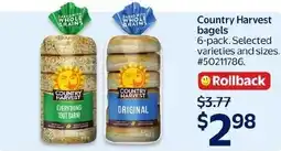 Walmart Country Harvest bagels offer