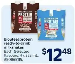 Walmart BioSteel protein ready-to-drink milkshakes offer