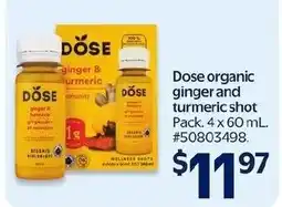 Walmart Dose organic ginger and turmeric shot offer