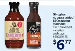Walmart G Hughes no sugar added BBQ sauce or marinade offer