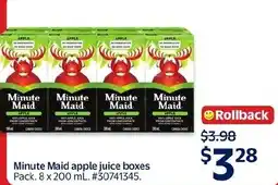Walmart Minute Maid apple juice boxes offer