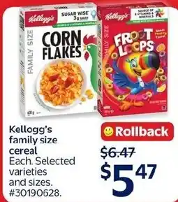 Walmart Kellogg's family size cereal offer