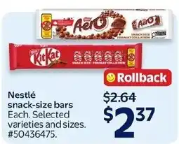Walmart Nestle snack-size bars offer