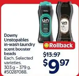 Walmart Downy Unstoppables in-wash laundry scent booster beads offer
