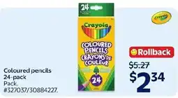 Walmart Crayola coloured pencils offer