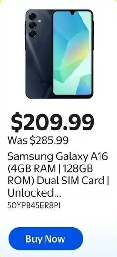Walmart Samsung Galaxy A16 offer