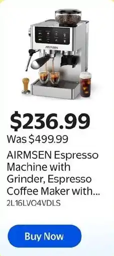 Walmart Airsen espresso machine with grinder offer