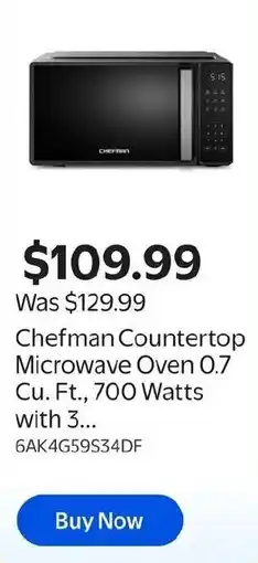 Walmart Chefman countertop microwave oven offer