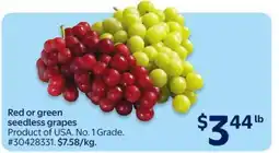 Walmart RED OR GREEN SEEDLESS GRAPES offer