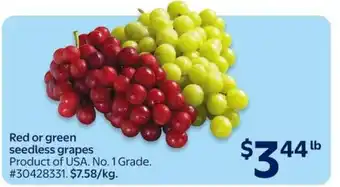 Walmart RED OR GREEN SEEDLESS GRAPES offer