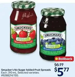 Walmart Smucker's no sugar added fruit spreads offer