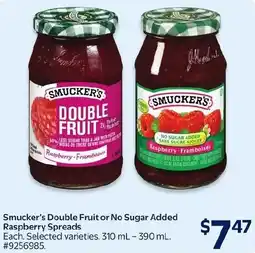 Walmart Smucker's double fruit or no sugar added raspberry spreads offer
