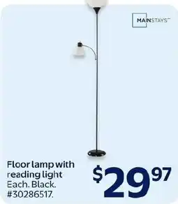 Walmart Mainstays floor lamp with reading light offer