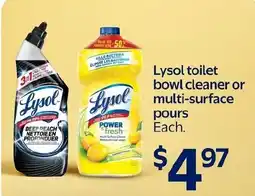 Walmart Lysol toilet bowl cleaner or multi-surface offer