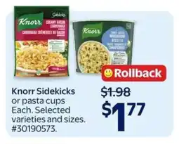 Walmart Knorr Sidekicks or pasta cups offer