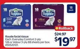 Walmart Royale Facial Tissue offer