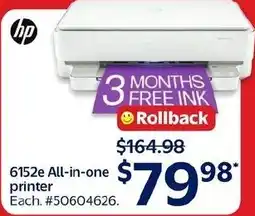 Walmart hp 6152e all-in-one printer offer