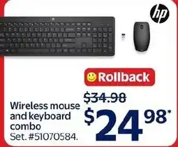 Walmart Hp wireless mouse and keyboard combo offer