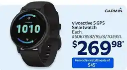 Walmart Garmin vivoactive 5 GPS Smartwatch offer