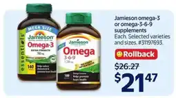 Walmart Jamieson Omega Supplements offer