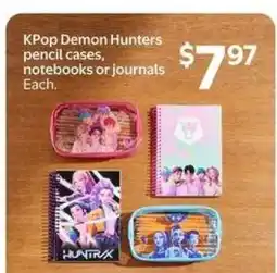 Walmart KPop Demon Hunters pencil cases, notebooks or journals offer