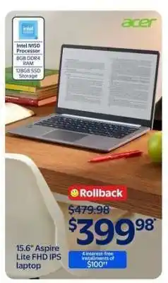 Walmart 15.6 Aspire Lite FHD IPS laptop offer