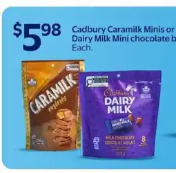 Walmart Cadbury Caramilk Minis or Dairy Milk Mini chocolate bags offer