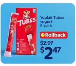 Walmart Yoplait Tubes yogurt 8-pack offer