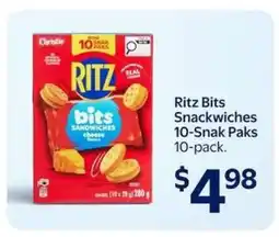 Walmart Ritz Bits Snackwiches 10-Snak Paks offer