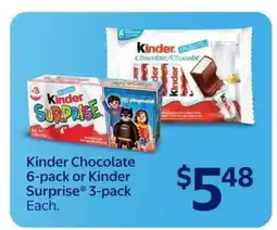 Walmart Kinder Chocolate 6-pack or Kinder Surprise 3-pack offer