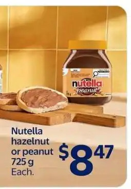 Walmart Nutella hazelnut or peanut offer