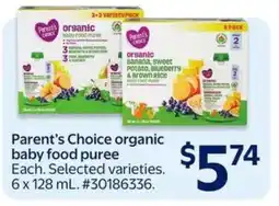 Walmart Parent's Choice organic baby food purée offer