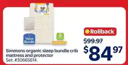 Walmart Simmons organic sleep bundle crib mattress and protector offer