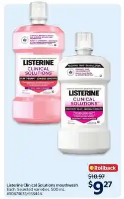 Walmart Listerine Clinical Solutions Mouthwash offer