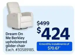 Walmart Dream On Me Berkley upholstered glider chair offer